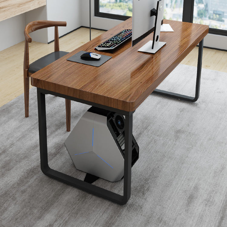 Escritorio de escritura de madera curva escritorio de oficina de trineo natural contemporáneo