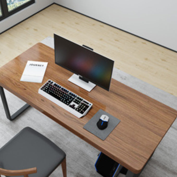 Escritorio de escritura de madera curva escritorio de oficina de trineo natural contemporáneo