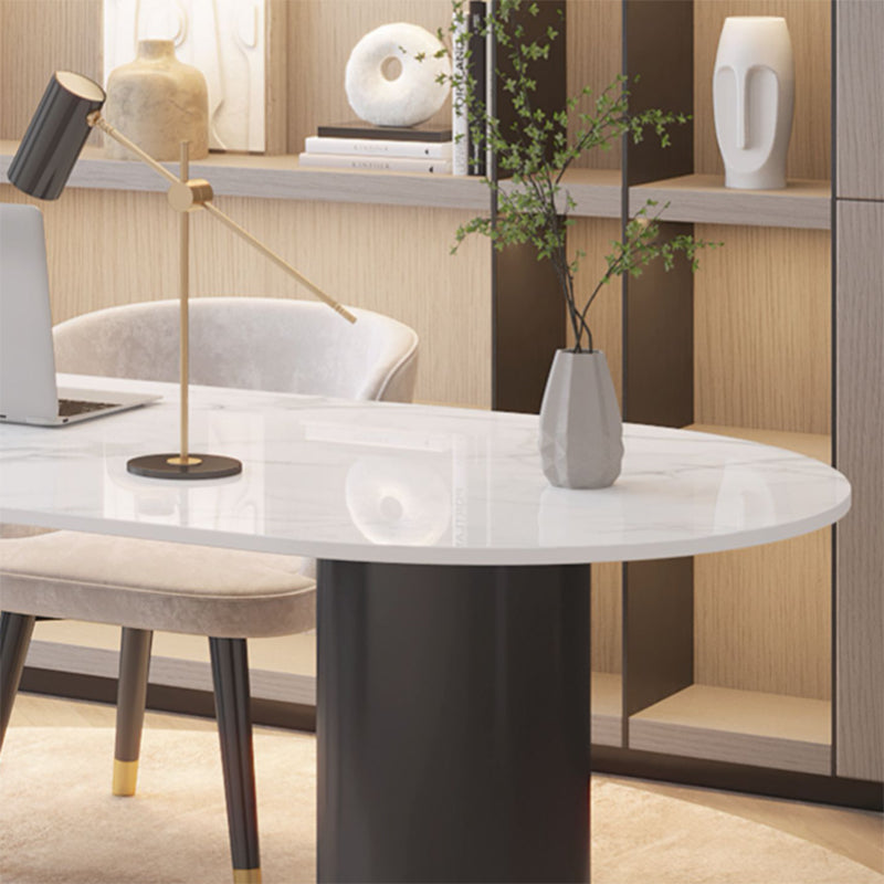 Convertisseur debout piédestal moderne Bureau d'écriture blanc avec des jambes en métal