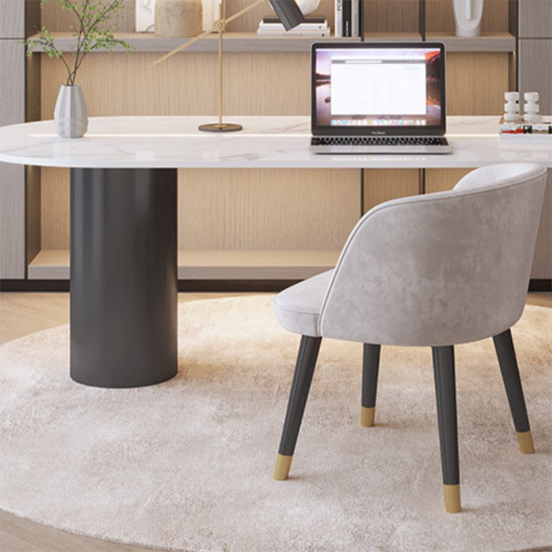 Convertisseur debout piédestal moderne Bureau d'écriture blanc avec des jambes en métal