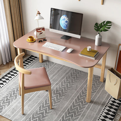 Escritorio moderno de escritura de madera sólida 23.62 "W Desk de oficina de forma curva