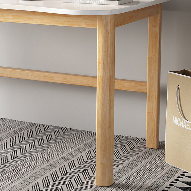 Escritorio moderno de escritura de madera sólida 23.62 "W Desk de oficina de forma curva