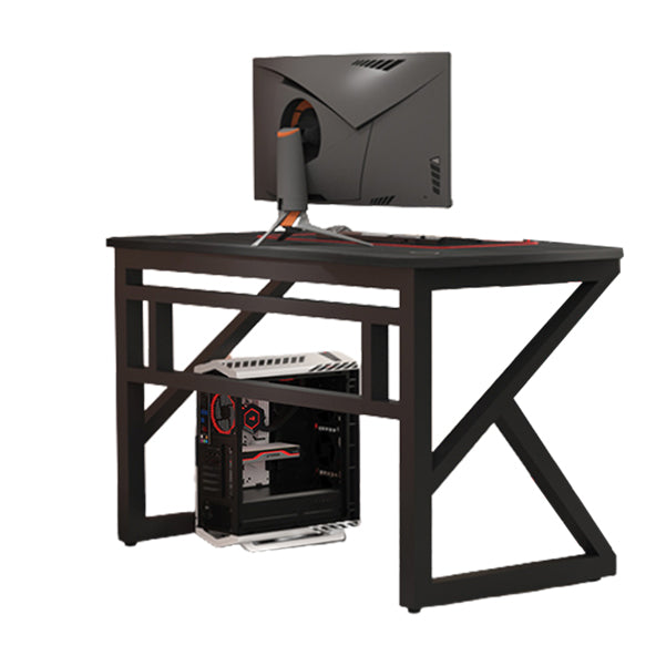 23.62 "W houten gaming bureau moderne gebogen computerbureau met stalen benen