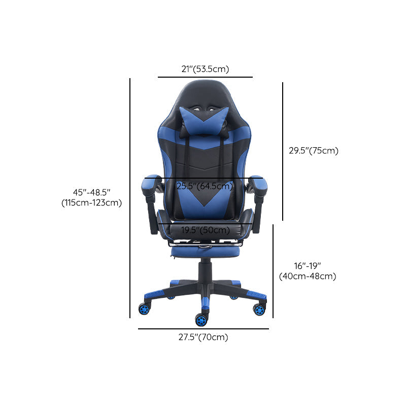 Modern Slide Office Chair Adjustable Seat Height Pillow Included Desk Chair Clearhalo 'furn' 'furn_office_chair' 'Furniture' 'Office Chairs' 'Office Furniture' 'office_chair' 6459692