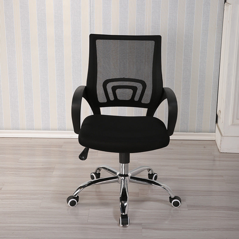 Modern Desk Chair in Black Mesh Ergonomic Computer Chair Mid-Back Chair with Wheels Clearhalo 'furn' 'furn_office_chair' 'Furniture' 'Office Chairs' 'Office Furniture' 'office_chair' 6459710