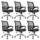 Modern Desk Chair in Black Mesh Ergonomic Computer Chair Mid-Back Chair with Wheels 6 Piece Set Clearhalo 'furn' 'furn_office_chair' 'Furniture' 'Office Chairs' 'Office Furniture' 'office_chair' 6459711
