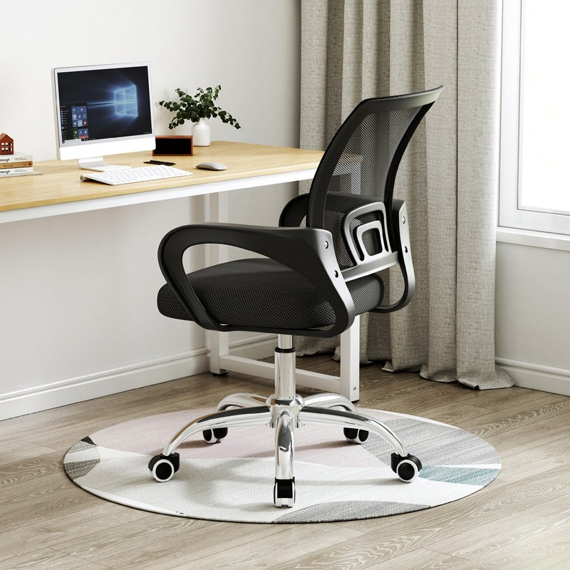 Modern Desk Chair in Black Mesh Ergonomic Computer Chair Mid-Back Chair with Wheels Clearhalo 'furn' 'furn_office_chair' 'Furniture' 'Office Chairs' 'Office Furniture' 'office_chair' 6459712
