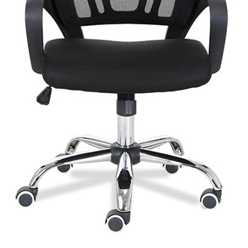 Modern Desk Chair in Black Mesh Ergonomic Computer Chair Mid-Back Chair with Wheels Clearhalo 'furn' 'furn_office_chair' 'Furniture' 'Office Chairs' 'Office Furniture' 'office_chair' 6459715