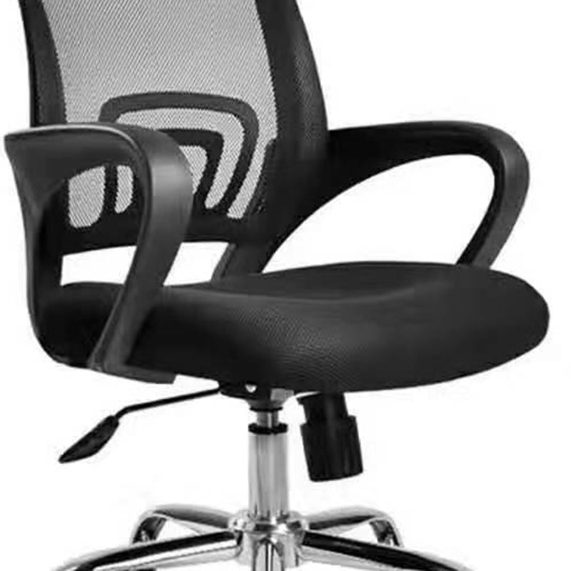 Modern Desk Chair in Black Mesh Ergonomic Computer Chair Mid-Back Chair with Wheels Clearhalo 'furn' 'furn_office_chair' 'Furniture' 'Office Chairs' 'Office Furniture' 'office_chair' 6459717