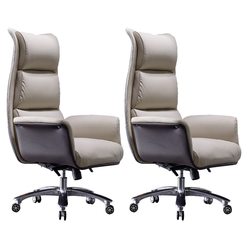 Modern White Managers Chair Adjustable Seat Height Executive Chair for Office 2 Piece Set Clearhalo 'furn' 'furn_office_chair' 'Furniture' 'Office Chairs' 'Office Furniture' 'office_chair' 6459721