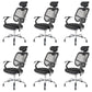 Modern Desk Chair Mesh Computer Chair High-Back Chair with Wheels and Pillow Black 6 Piece Set Clearhalo 'furn' 'furn_office_chair' 'Furniture' 'Office Chairs' 'Office Furniture' 'office_chair' 6459794