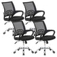 Modern Fixed Arms Conference Chair Mesh-back Chair for Office Black 4 Piece Set Casters Included Clearhalo 'furn' 'furn_office_chair' 'Furniture' 'Office Chairs' 'Office Furniture' 'office_chair' 6459935