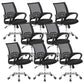 Modern Fixed Arms Conference Chair Mesh-back Chair for Office Black 8 Piece Set Casters Included Clearhalo 'furn' 'furn_office_chair' 'Furniture' 'Office Chairs' 'Office Furniture' 'office_chair' 6459939