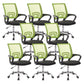 Modern Fixed Arms Conference Chair Mesh-back Chair for Office Green 8 Piece Set Casters Included Clearhalo 'furn' 'furn_office_chair' 'Furniture' 'Office Chairs' 'Office Furniture' 'office_chair' 6459946