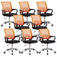 Modern Fixed Arms Conference Chair Mesh-back Chair for Office Orange 8 Piece Set Casters Included Clearhalo 'furn' 'furn_office_chair' 'Furniture' 'Office Chairs' 'Office Furniture' 'office_chair' 6459954