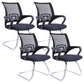 Modern Fixed Arms Conference Chair Mesh-back Chair for Office Black 4 Piece Set Casters Not Included Clearhalo 'furn' 'furn_office_chair' 'Furniture' 'Office Chairs' 'Office Furniture' 'office_chair' 6459959