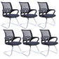 Modern Fixed Arms Conference Chair Mesh-back Chair for Office Black 6 Piece Set Casters Not Included Clearhalo 'furn' 'furn_office_chair' 'Furniture' 'Office Chairs' 'Office Furniture' 'office_chair' 6459961