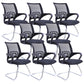 Modern Fixed Arms Conference Chair Mesh-back Chair for Office Black 8 Piece Set Casters Not Included Clearhalo 'furn' 'furn_office_chair' 'Furniture' 'Office Chairs' 'Office Furniture' 'office_chair' 6459962