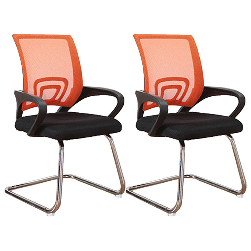Modern Fixed Arms Conference Chair Mesh-back Chair for Office Orange 2 Piece Set Casters Not Included Clearhalo 'furn' 'furn_office_chair' 'Furniture' 'Office Chairs' 'Office Furniture' 'office_chair' 6459967