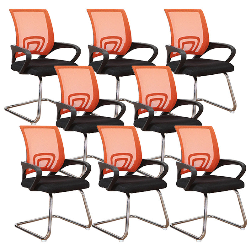 Modern Fixed Arms Conference Chair Mesh-back Chair for Office Orange 8 Piece Set Casters Not Included Clearhalo 'furn' 'furn_office_chair' 'Furniture' 'Office Chairs' 'Office Furniture' 'office_chair' 6459970