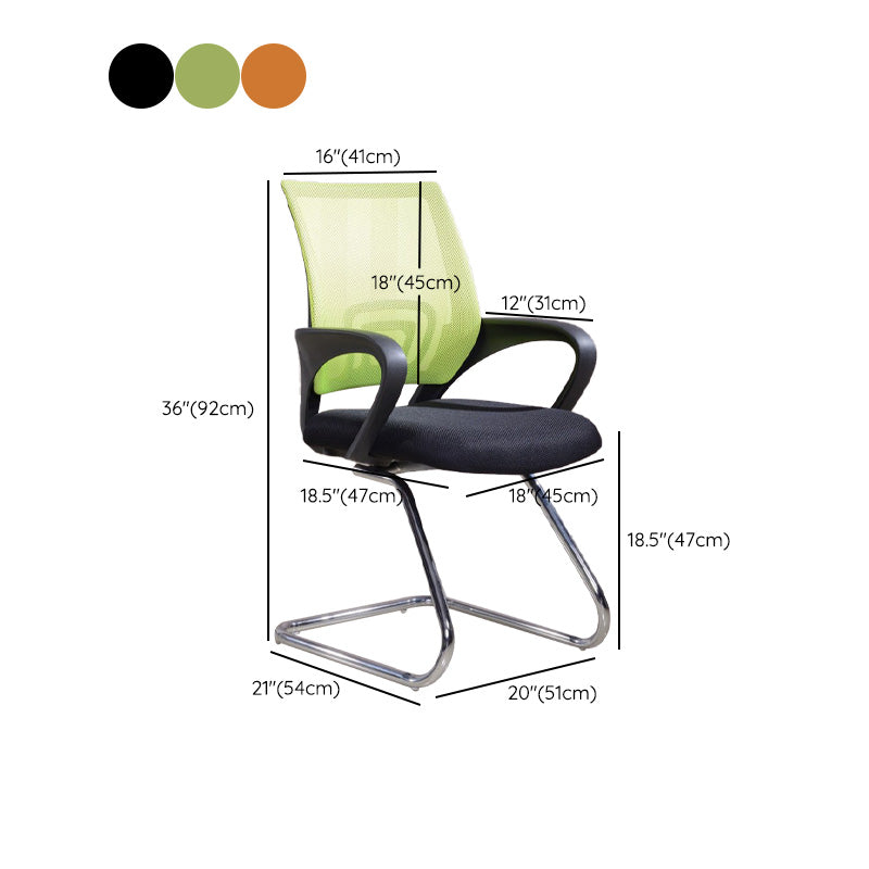 Modern Fixed Arms Conference Chair Mesh-back Chair for Office Clearhalo 'furn' 'furn_office_chair' 'Furniture' 'Office Chairs' 'Office Furniture' 'office_chair' 6459972
