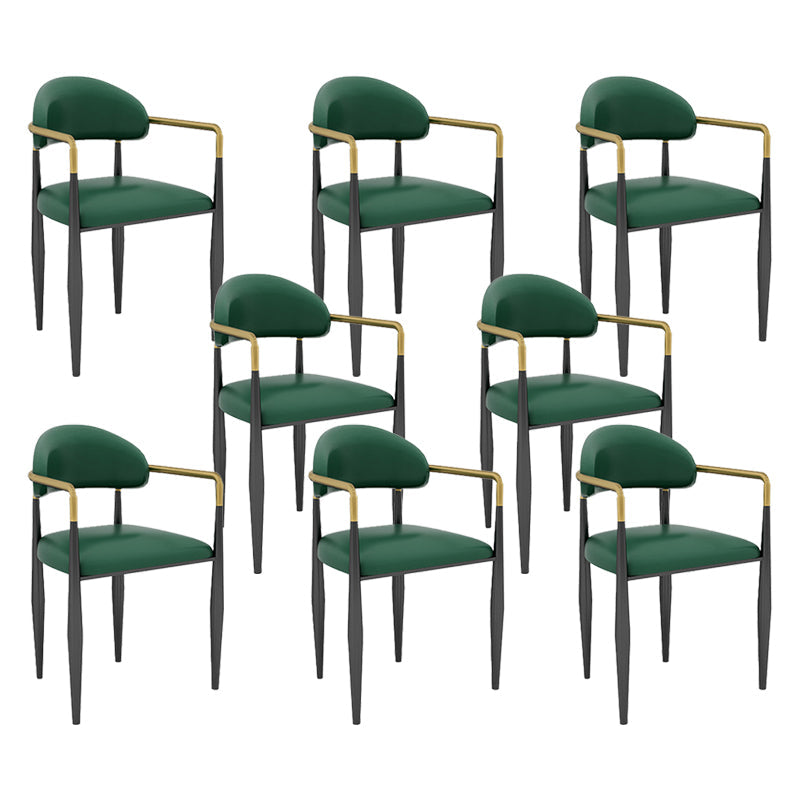 Modern Armless Backrest Counter Stool Iron Bar Stool with Cushion for Dining Room