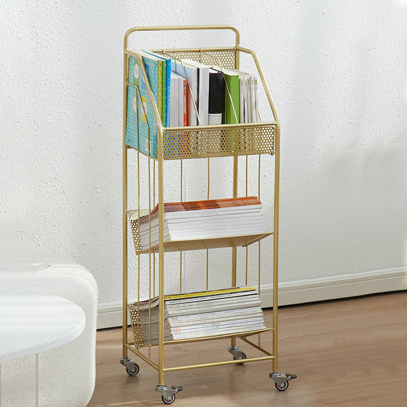 Glam Antique Finish Bookshelf Metal Etagere Shelf Bookcase with Shelves Clearhalo 'Bookcases' 'furn' 'furn_bookcases' 'Furniture' 'Office Furniture' 6460001