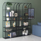 Industrial Metal Bookcase Etagere 5 Shelves Open Back Bookshelf