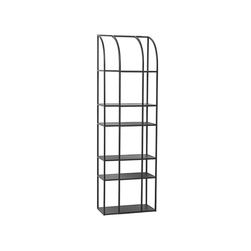 Industrial Metal Bookcase Etagere 5 Shelves Open Back Bookshelf