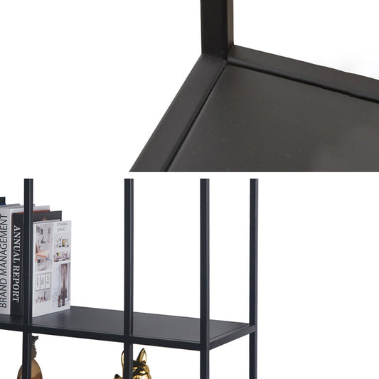 Industrial Metal Bookcase Etagere 5 Shelves Open Back Bookshelf