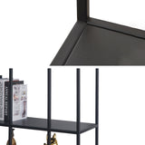 Industrial Metal Bookcase Etagere 5 Shelves Open Back Bookshelf