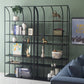 Industrial Metal Bookcase Etagere 5 Shelves Open Back Bookshelf