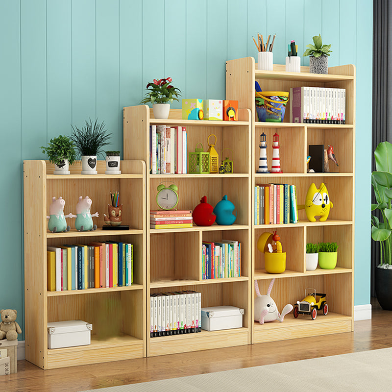Modern Standard Bookcase Wooden Closed Back Bookshelf with Shelves