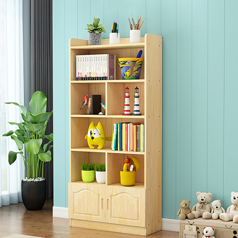 Modern Standard Bookcase Wooden Closed Back Bookshelf with Shelves