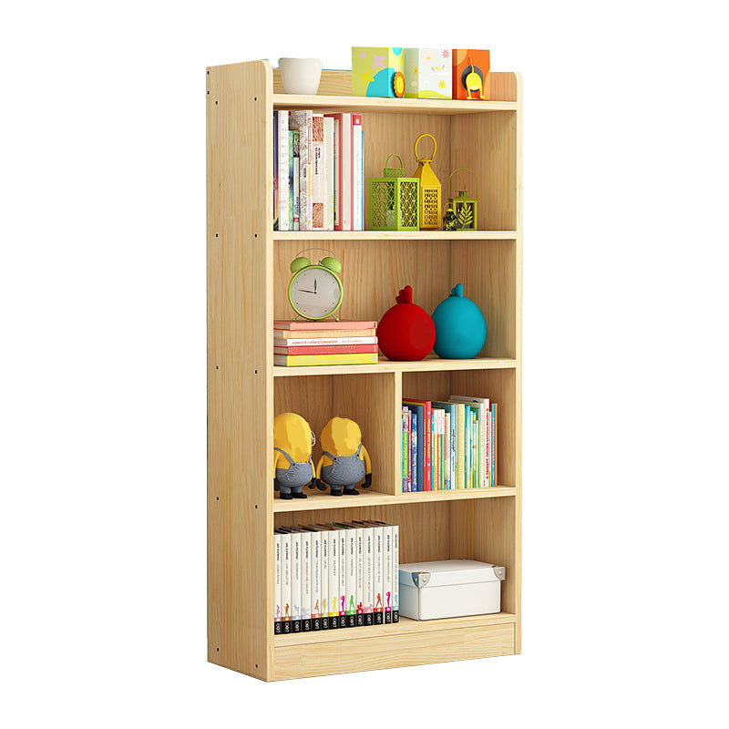 Modern Standard Bookcase Wooden Closed Back Bookshelf with Shelves