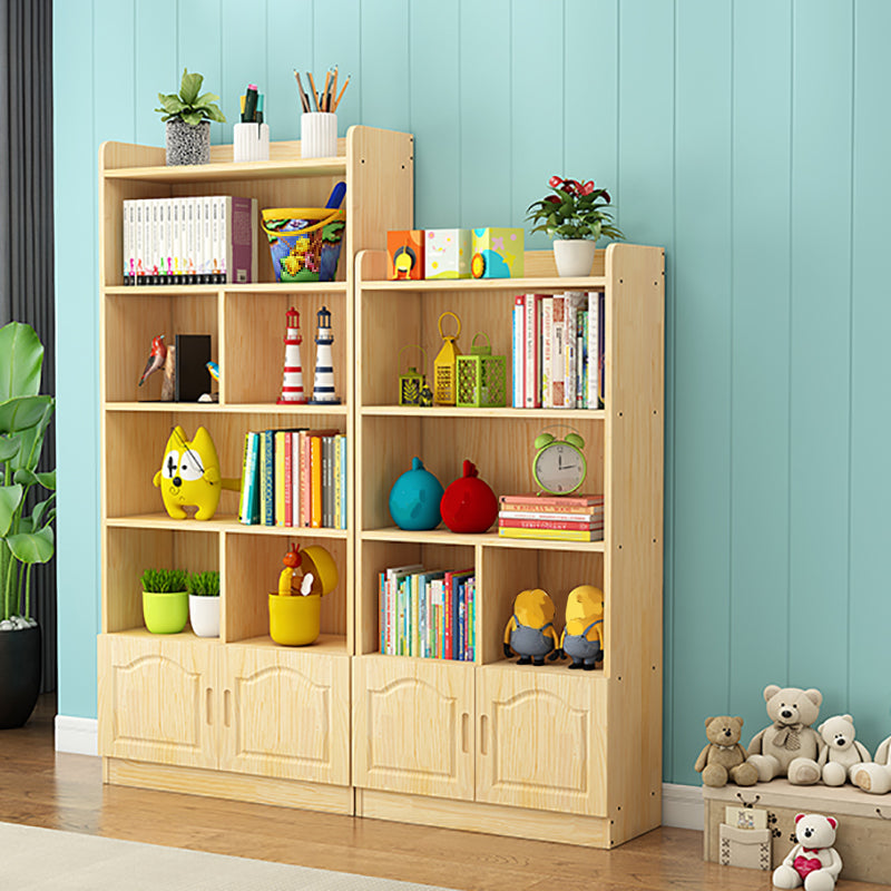 Modern Standard Bookcase Wooden Closed Back Bookshelf with Shelves