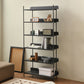 Industrial Etagere Bookshelf Metal Shelves Included Open Back Bookcase