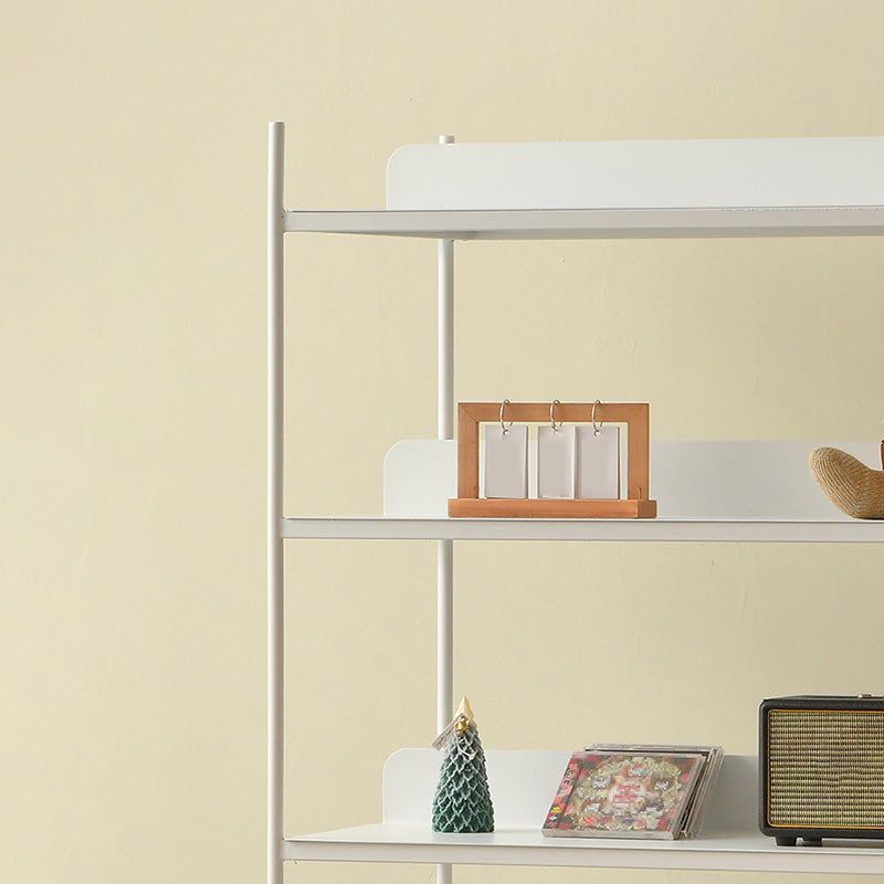 Industrial Etagere Bookshelf Metal Shelves Included Open Back Bookcase