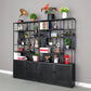 78.74" H Industrial Black Shelf Bookcase Etagere Metal Bookshelf