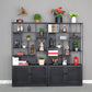 78.74" H Industrial Black Shelf Bookcase Etagere Metal Bookshelf