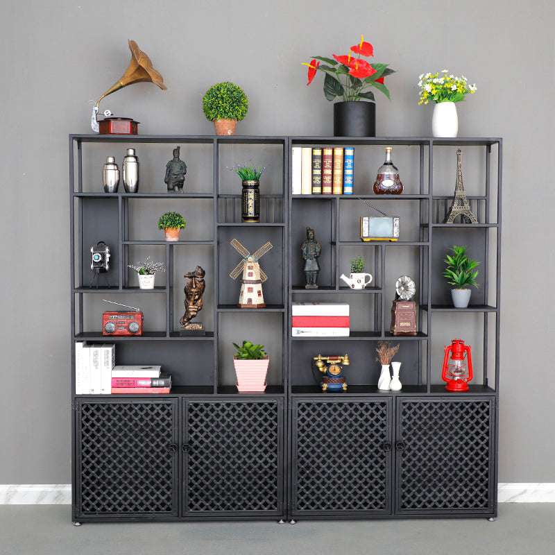 78.74" H Industrial Black Shelf Bookcase Etagere Metal Bookshelf