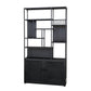 78.74" H Industrial Black Shelf Bookcase Etagere Metal Bookshelf