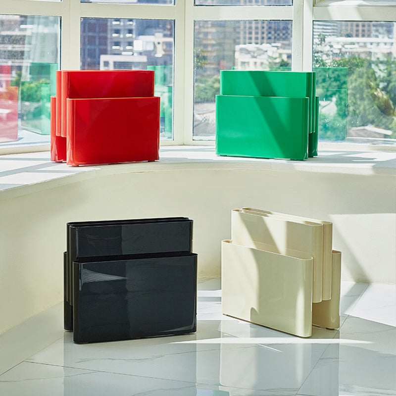 Contemporary Antique Finish Shelf Bookcase Plastic Book Shelf