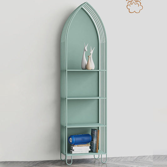 Scandinavian Antique Finish Shelf Bookcase Metal Book Shelf with Rectangular Shelves