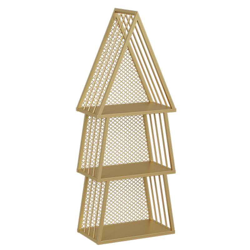 Scandinavian Antique Finish Shelf Bookcase Metal Geometric Bookshelf with Shelves