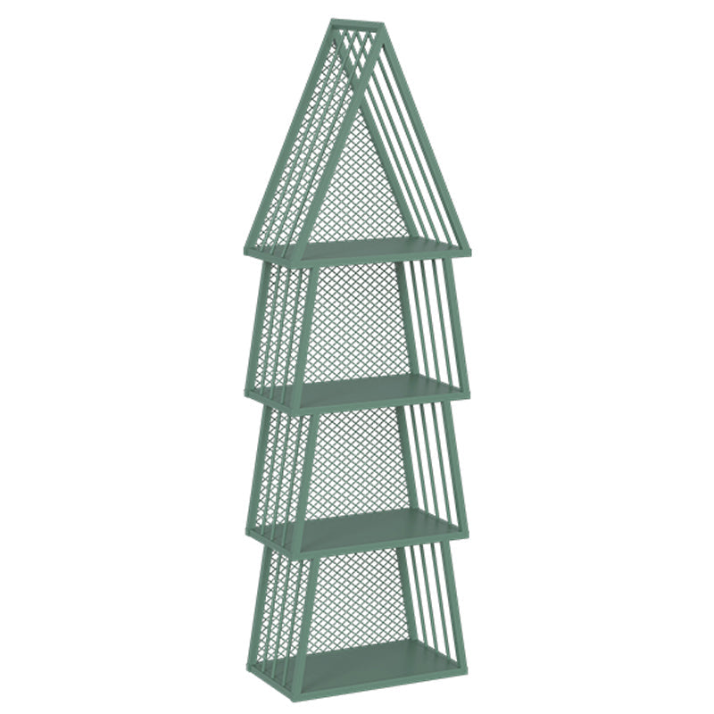 Scandinavian Antique Finish Shelf Bookcase Metal Geometric Bookshelf with Shelves