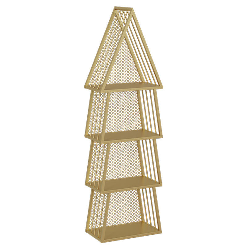 Scandinavian Antique Finish Shelf Bookcase Metal Geometric Bookshelf with Shelves