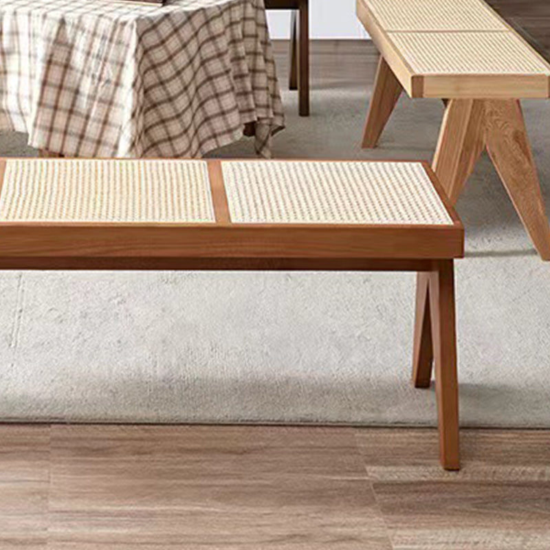 14.82-inch Width Solid Wood Bench Tropical Rectangle Seating Bench Clearhalo 'Benches' 'Chairs & Seating' 'furn' 'furn_benches' 'Furniture' 'Living Room Furniture' 6460219