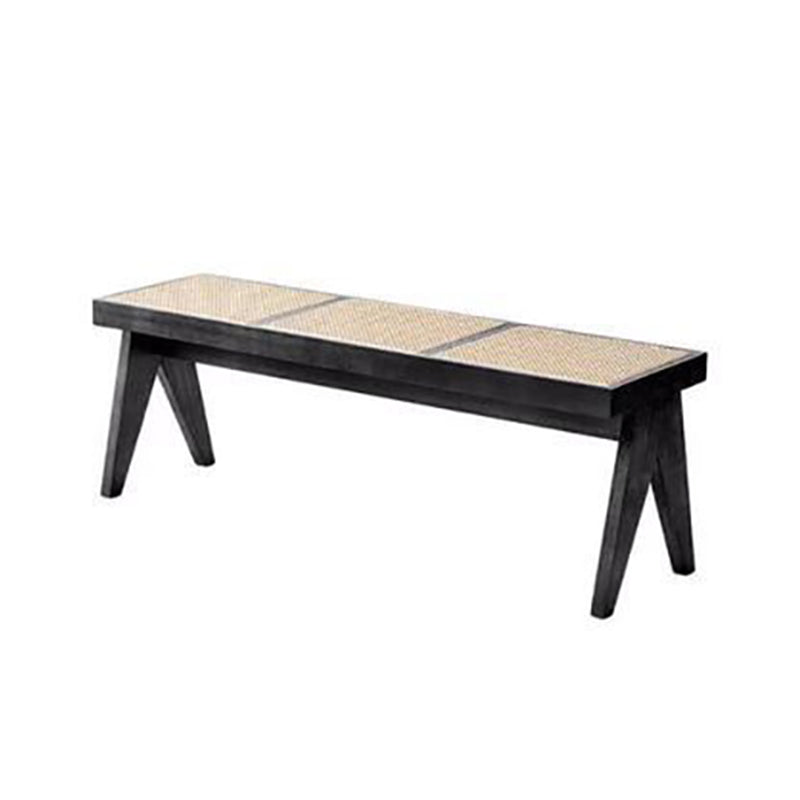 14.82-inch Width Solid Wood Bench Tropical Rectangle Seating Bench Black Clearhalo 'Benches' 'Chairs & Seating' 'furn' 'furn_benches' 'Furniture' 'Living Room Furniture' 6460222