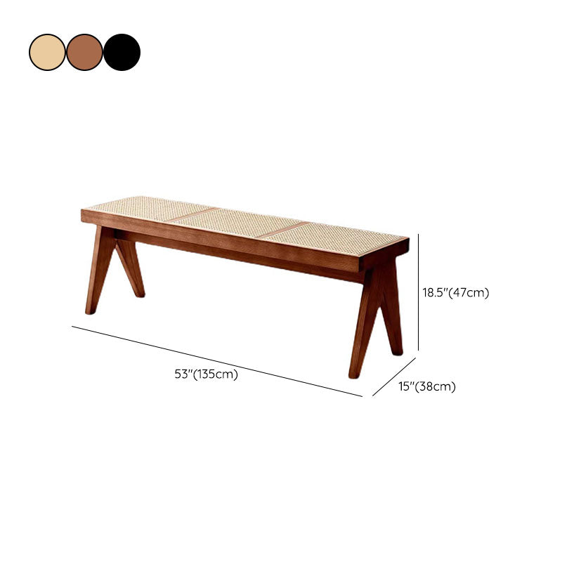 14.82-inch Width Solid Wood Bench Tropical Rectangle Seating Bench Clearhalo 'Benches' 'Chairs & Seating' 'furn' 'furn_benches' 'Furniture' 'Living Room Furniture' 6460223